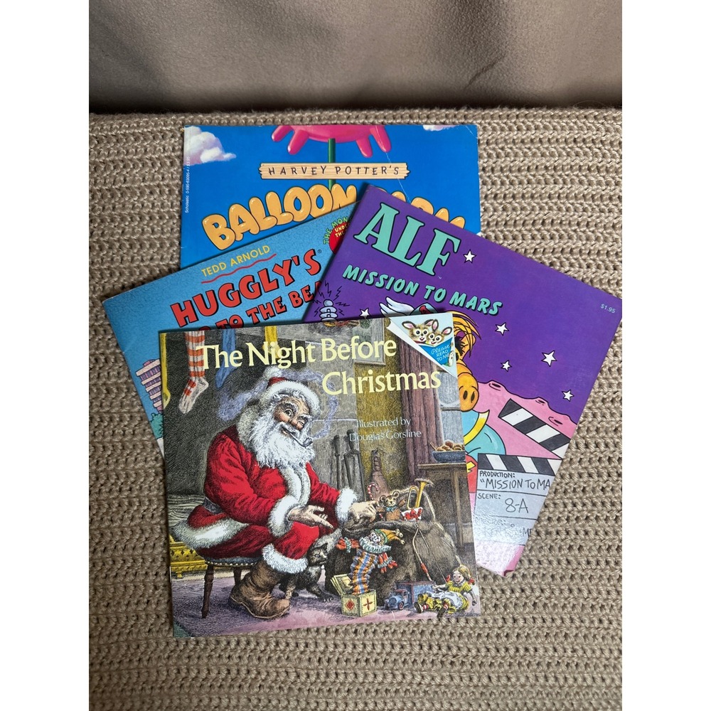 Childrens Book Lot ALF Balloon Farm Huggly Night Before Christmas 3rd Gr Level